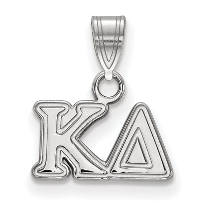 Sterlingsilber Rhodiniert Logoart Kappa Delta Sorority Greek Buchstaben Klein Anhänger