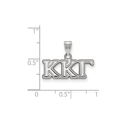 Sterlingsilber Rhodiniert Logoart Kappa Gamma Sorority Greek Buchstaben Klein Anhänger