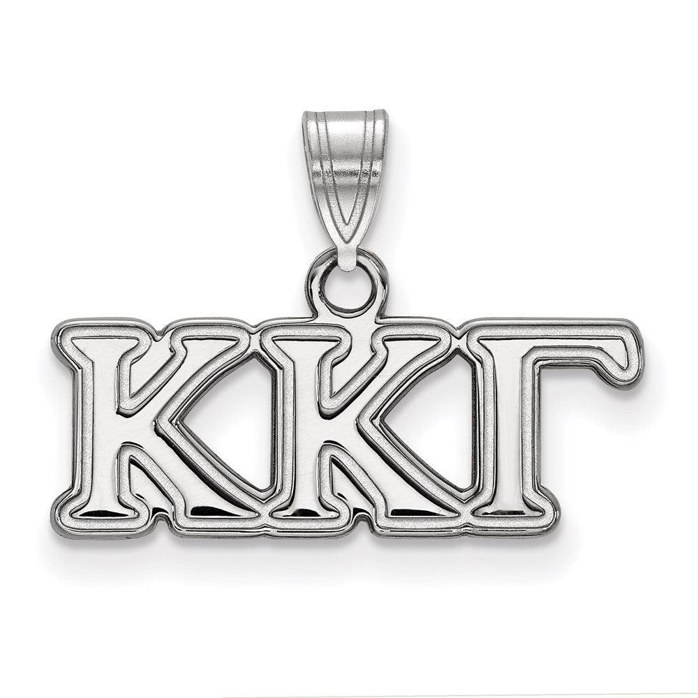 Sterlingsilber Rhodiniert Logoart Kappa Gamma Sorority Greek Buchstaben Klein Anhänger