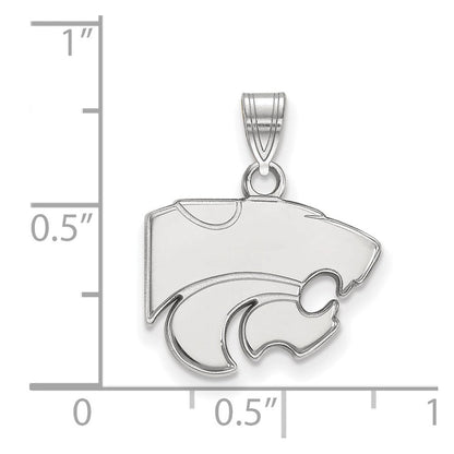 Sterlingsilber Rhodiniert Logoart Kansas State University Wildkatze Klein Anhänger