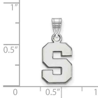 10K Weißgold Logoart Michigan State University Buchstabe S Klein Anhänger
