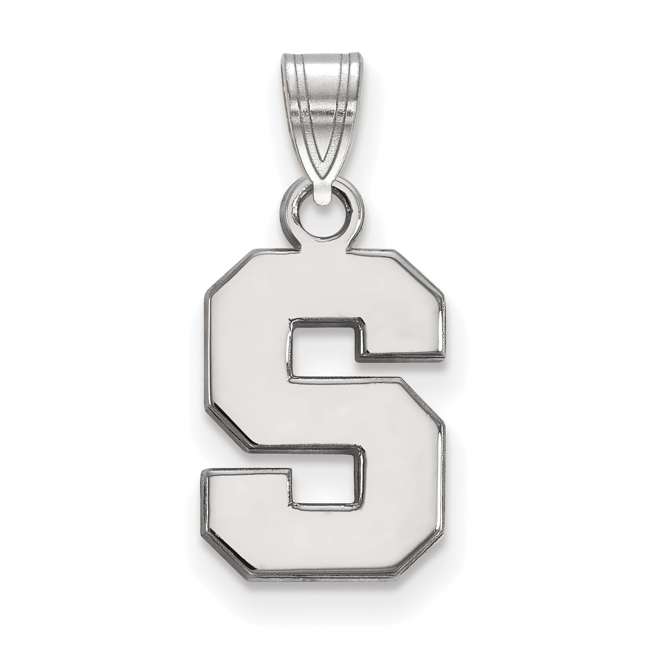 10K Weißgold Logoart Michigan State University Buchstabe S Klein Anhänger