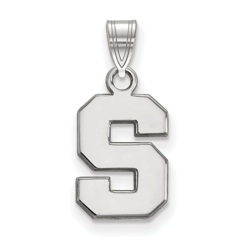 10K Weißgold Logoart Michigan State University Buchstabe S Klein Anhänger