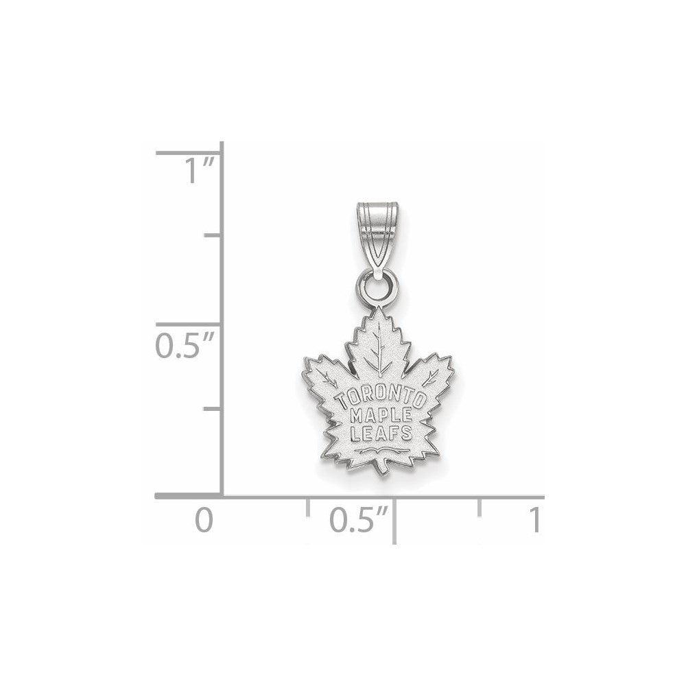 Sterlingsilber Rhodiniert Nhl Logoart Toronto Maple Leafs Klein Anhänger