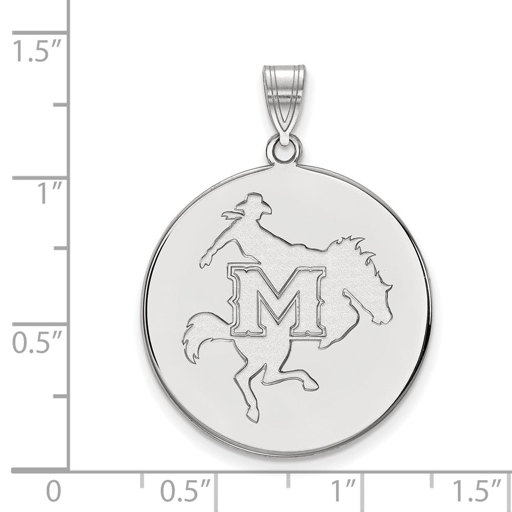 10K Weißgold Logoart Mcneese State University Extra Groß Plättchen Anhänger