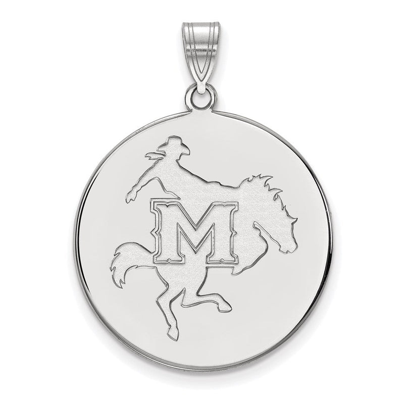 14K Weißgold Logoart Mcneese State University Extra Groß Plättchen Anhänger