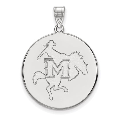 Sterlingsilber Rhodiniert Logoart Mcneese State University Extra Groß Plättchen Anhänger