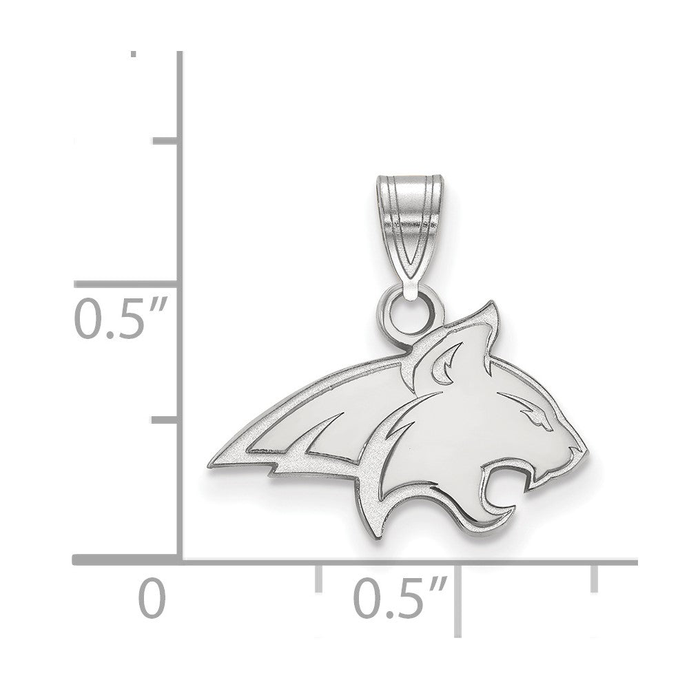 Sterlingsilber Rhodiniert Logoart Montana State University Bobcat Klein Anhänger