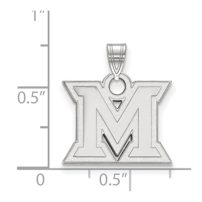 Sterlingsilber Rhodiniert Logoart Miami University Ohio Buchstabe M Klein Anhänger