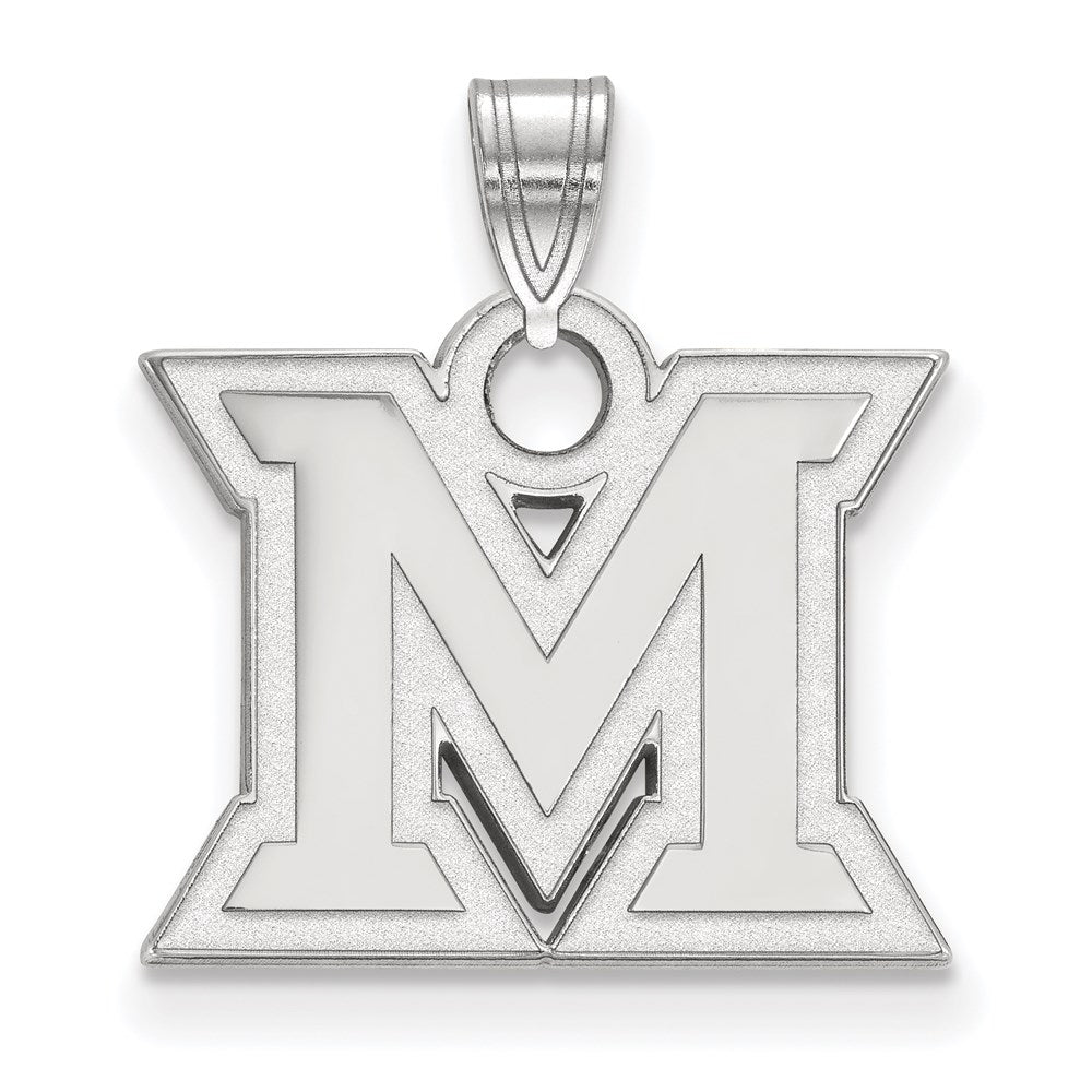 Sterlingsilber Rhodiniert Logoart Miami University Ohio Buchstabe M Klein Anhänger