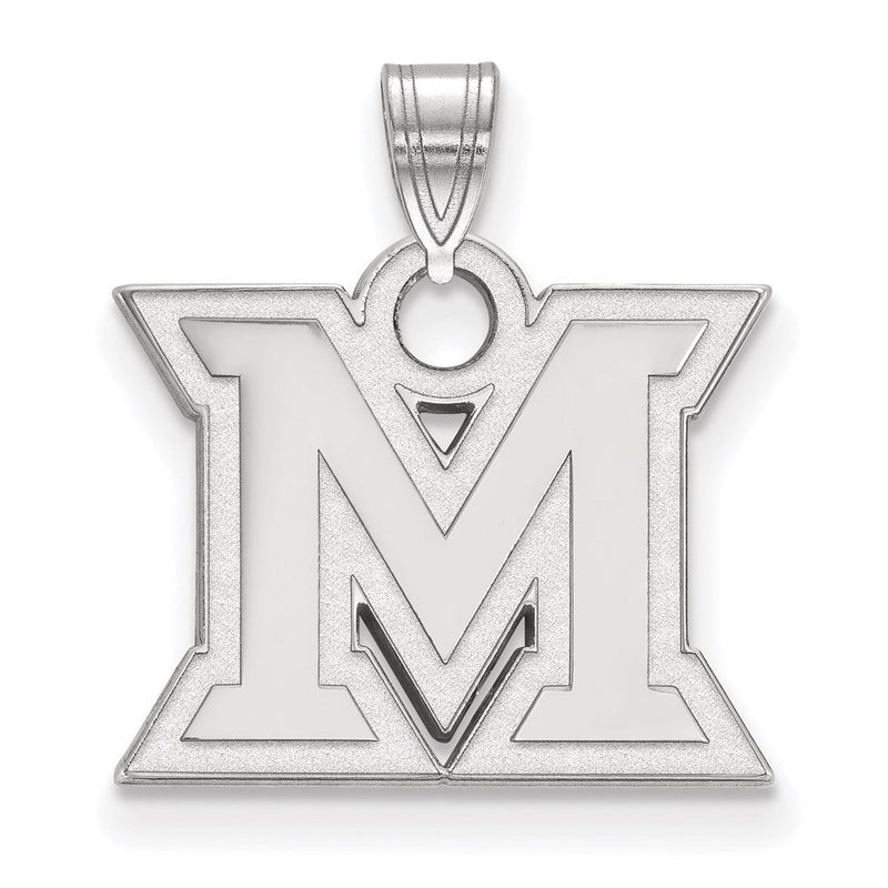 10K Weißgold Logoart Miami University Ohio Buchstabe M Klein Anhänger