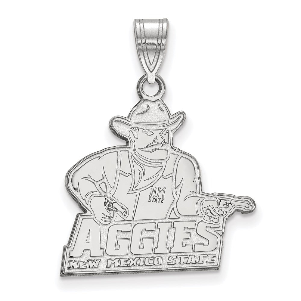 Sterlingsilber Rhodiniert Logoart New Mexico State University Aggies Groß Anhänger