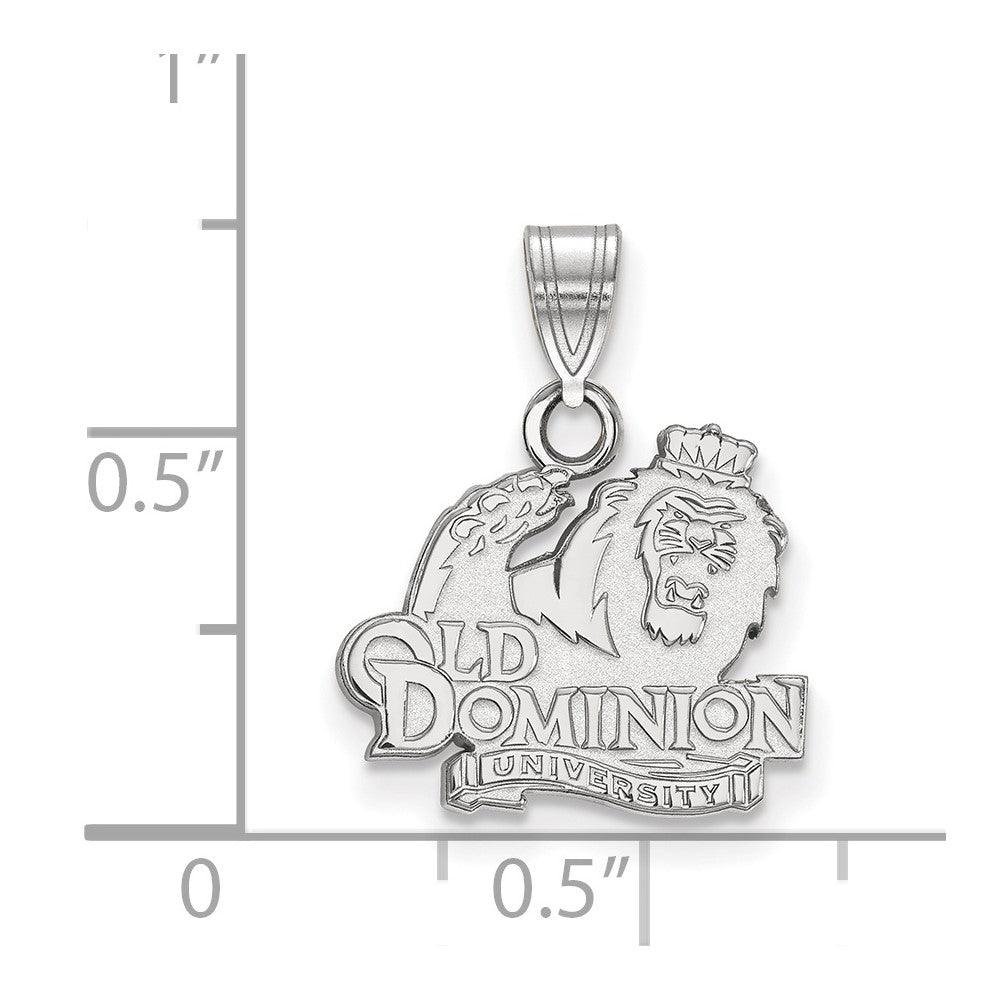 10K Weißgold Logoart Old Dominion University Klein Anhänger