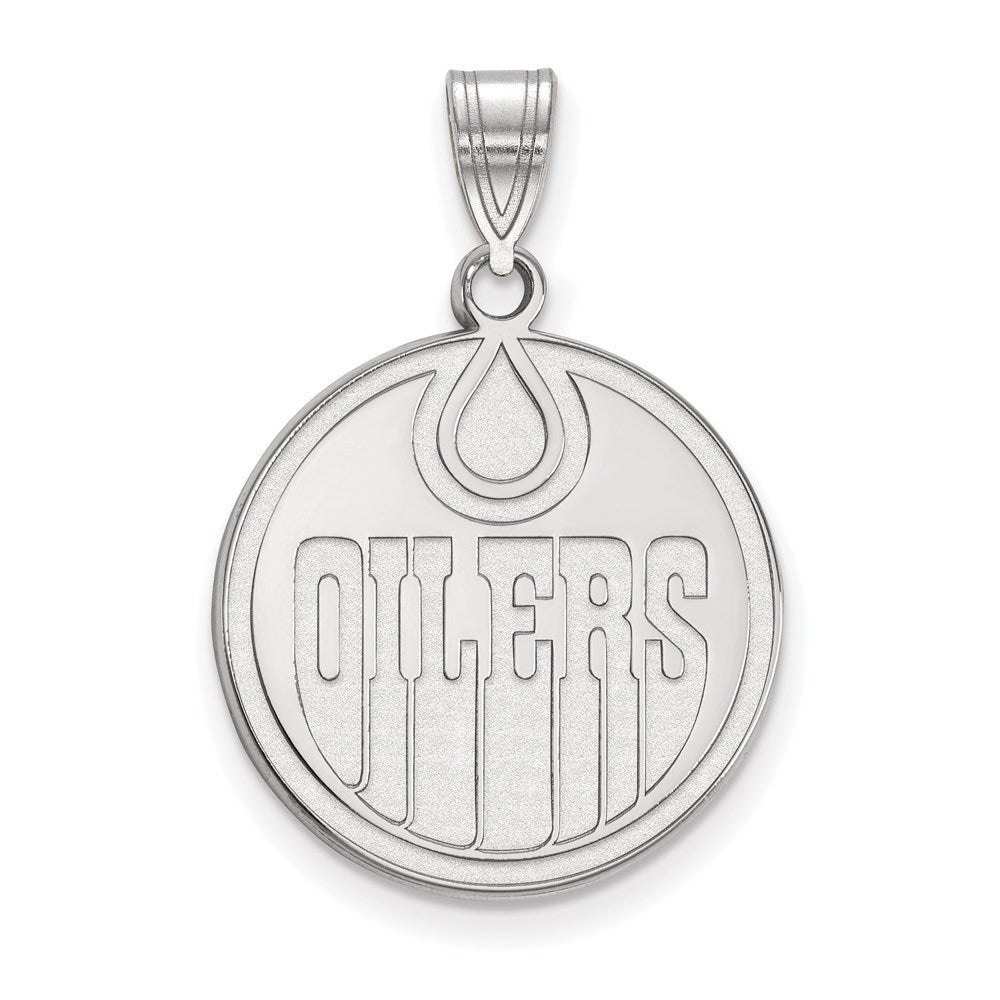 14K Weißgold Nhl Logoart Edmonton Oilers Groß Anhänger
