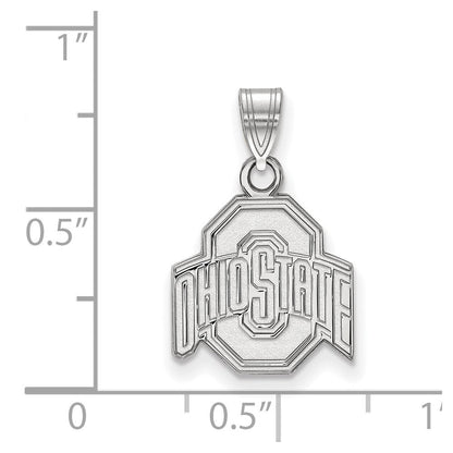 14K Weißgold Logoart The Ohio State University Klein Anhänger
