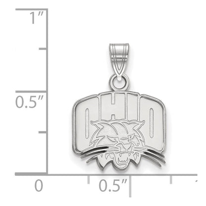 Sterlingsilber Rhodiniert Logoart Ohio University Klein Anhänger