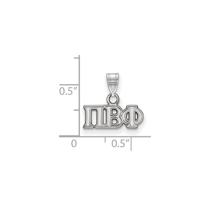 Sterlingsilber Rhodiniert Logoart Pi Beta Phi Sorority Greek Buchstaben Klein Anhänger