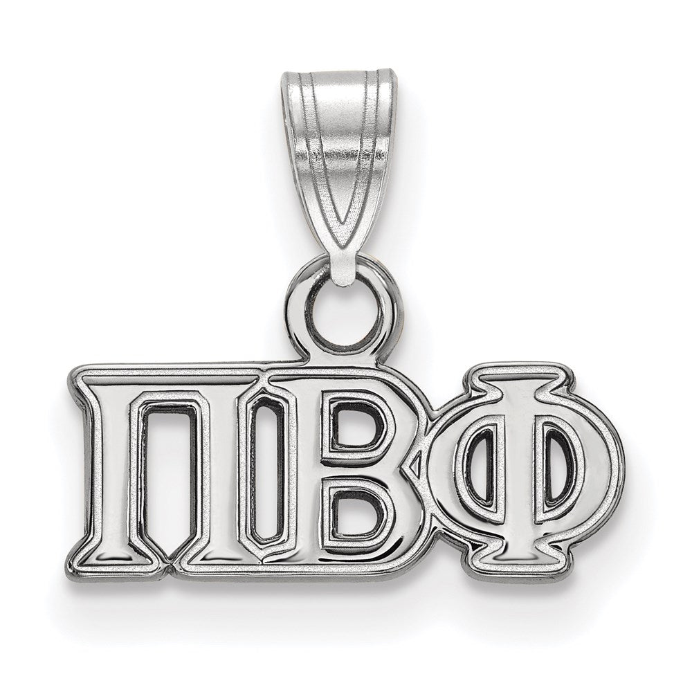 Sterlingsilber Rhodiniert Logoart Pi Beta Phi Sorority Greek Buchstaben Klein Anhänger