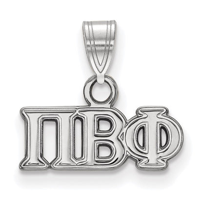 Sterlingsilber Rhodiniert Logoart Pi Beta Phi Sorority Greek Buchstaben Klein Anhänger