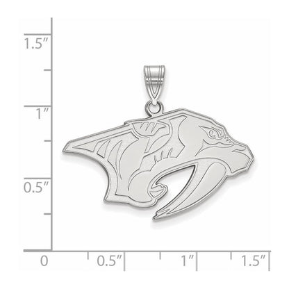 Sterlingsilber Rhodiniert Nhl Logoart Nashville Predators Groß Anhänger