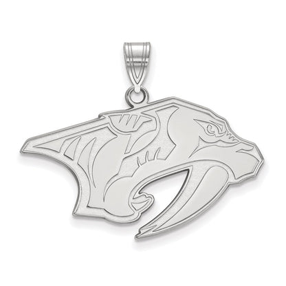 Sterlingsilber Rhodiniert Nhl Logoart Nashville Predators Groß Anhänger