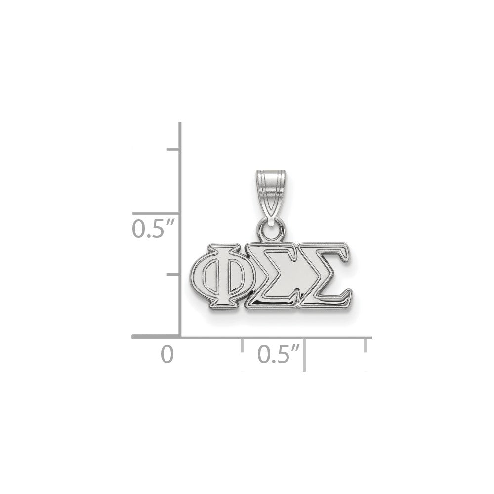 Sterlingsilber Rhodiniert Logoart Phi Sigma Sorority Greek Buchstaben Klein Anhänger