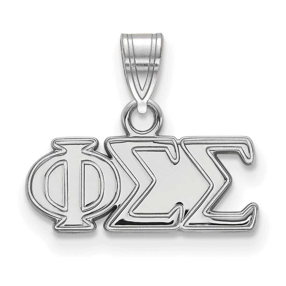 Sterlingsilber Rhodiniert Logoart Phi Sigma Sorority Greek Buchstaben Klein Anhänger