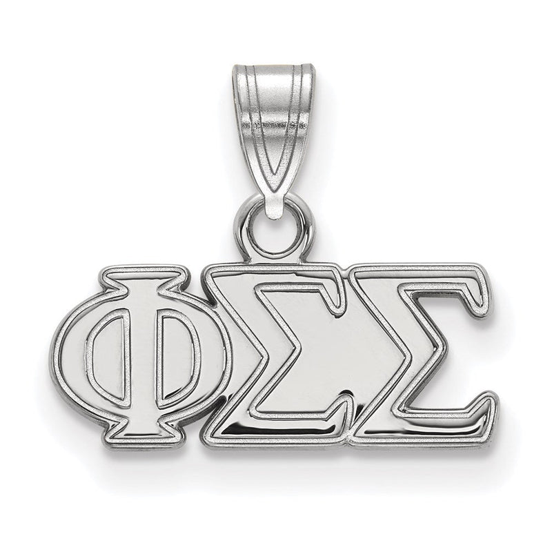Sterlingsilber Rhodiniert Logoart Phi Sigma Sorority Greek Buchstaben Klein Anhänger