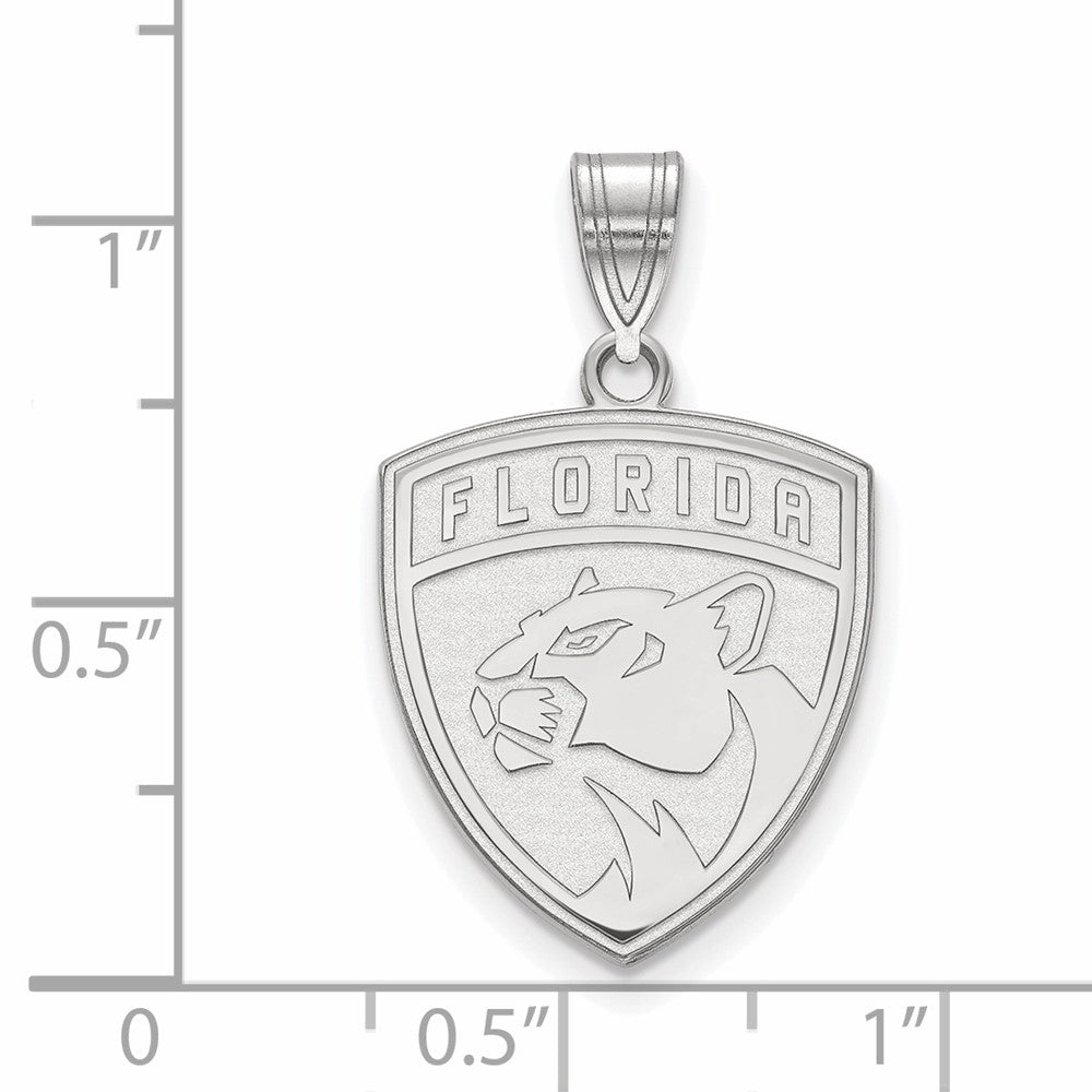 Sterlingsilber Rhodiniert Nhl Logoart Florida Panthers Groß Anhänger