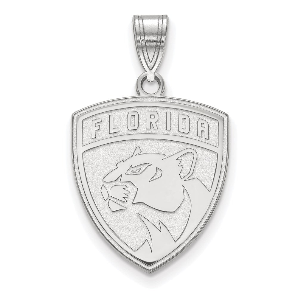 Sterlingsilber Rhodiniert Nhl Logoart Florida Panthers Groß Anhänger