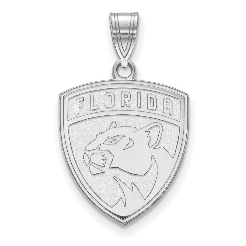Sterlingsilber Rhodiniert Nhl Logoart Florida Panthers Groß Anhänger