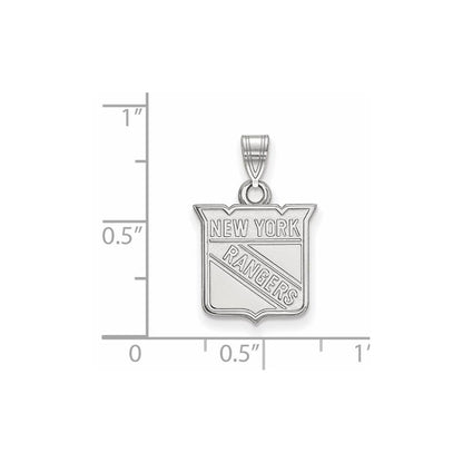 Sterlingsilber Rhodiniert Nhl Logoart New York Rangers Klein Anhänger