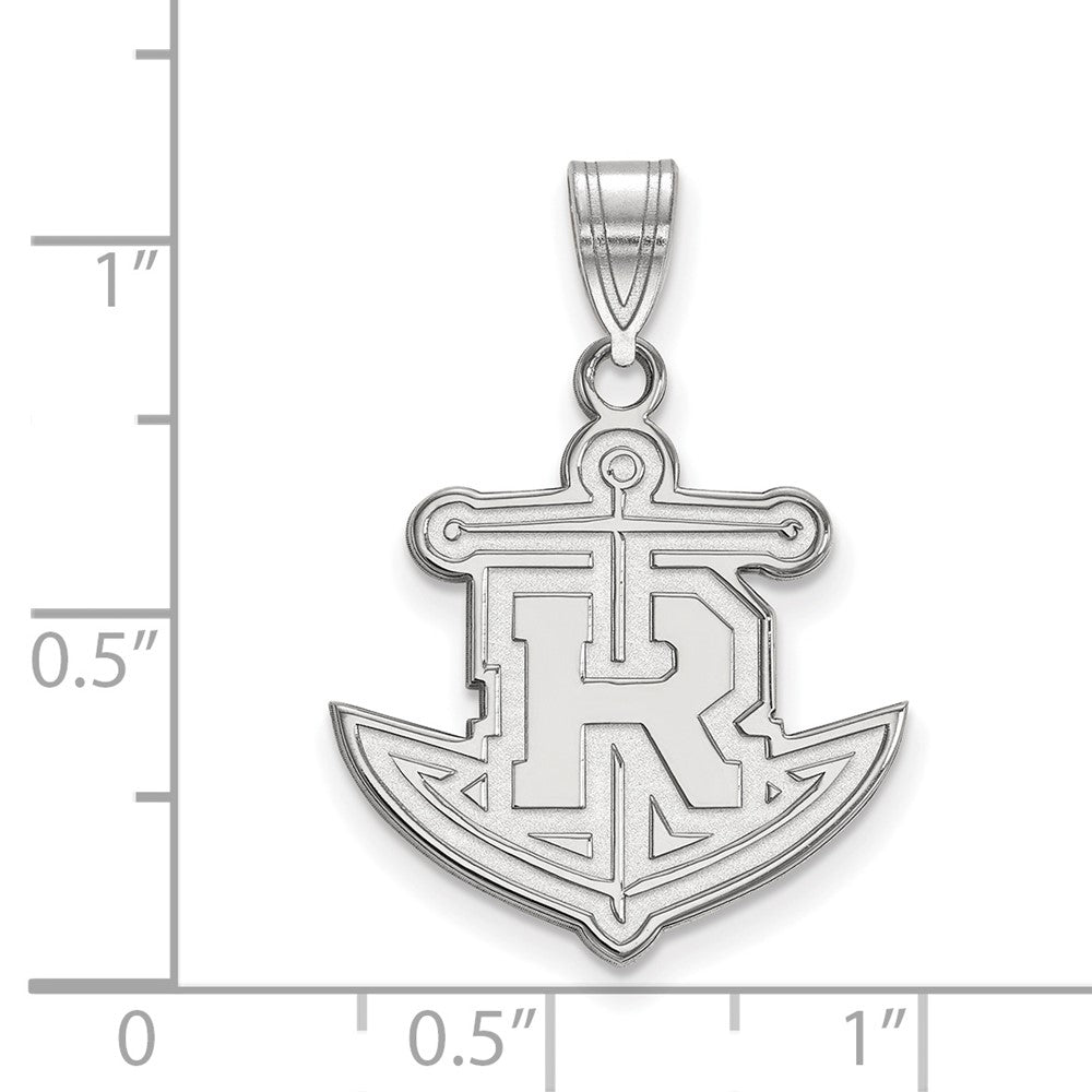 10K Weißgold Logoart Rollins College Anker Groß Anhänger