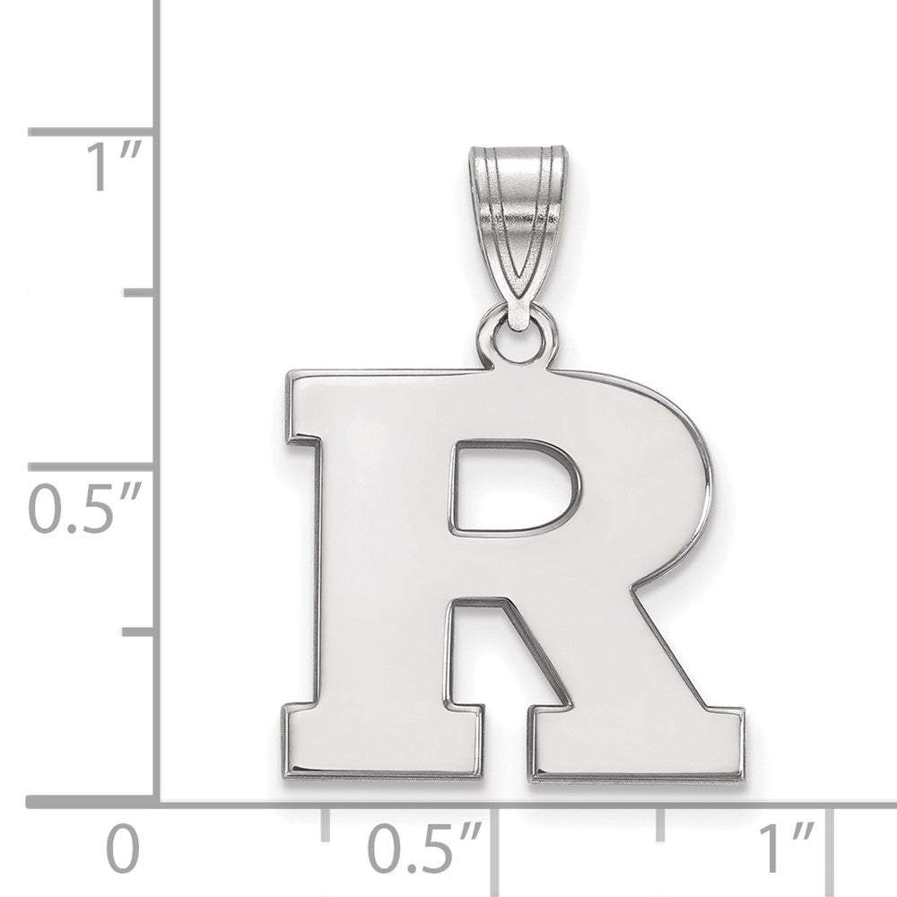 Sterlingsilber Rhodiniert Logoart Rutgers University Buchstabe R Mittel Anhänger
