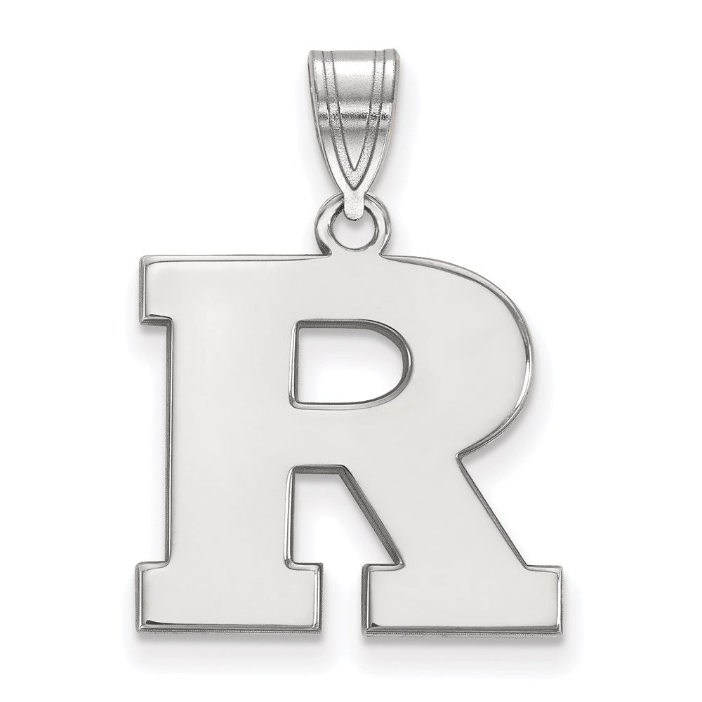 Sterlingsilber Rhodiniert Logoart Rutgers University Buchstabe R Mittel Anhänger