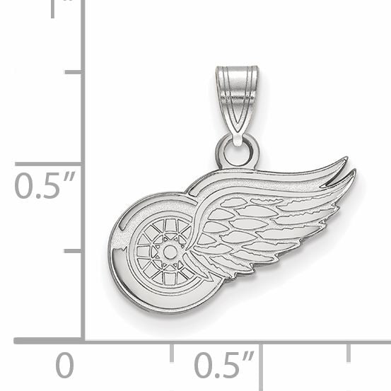 Sterlingsilber Rhodiniert Nhl Logoart Detroit Rot Flügel Klein Anhänger
