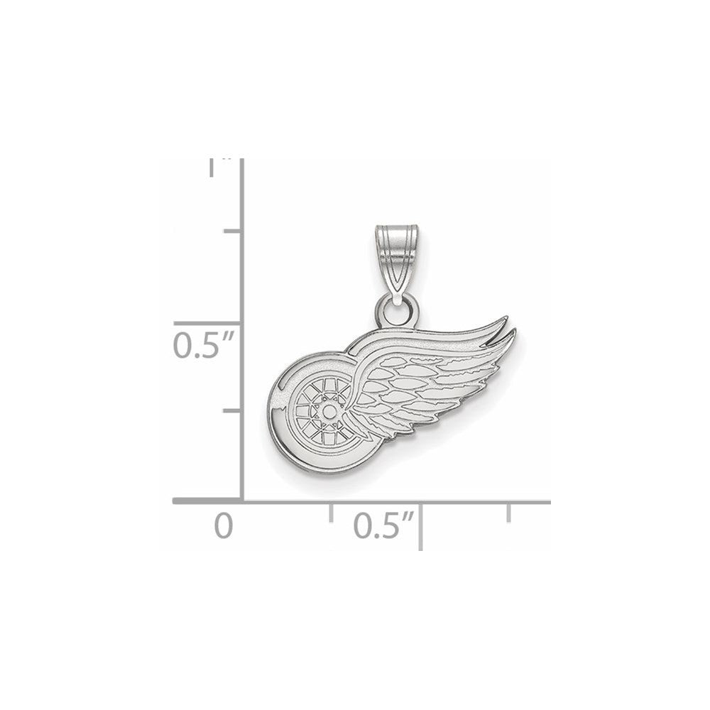 10K Weißgold Nhl Logoart Detroit Rot Flügel Klein Anhänger