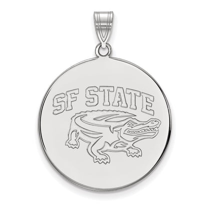 Sterlingsilber Rhodiniert Logoart San Francisco State University Extra Groß Plättchen Anhänger