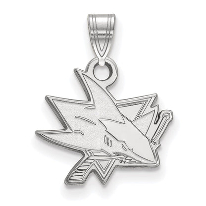 Sterlingsilber Rhodiniert Nhl Logoart San Jose Sharks Klein Anhänger