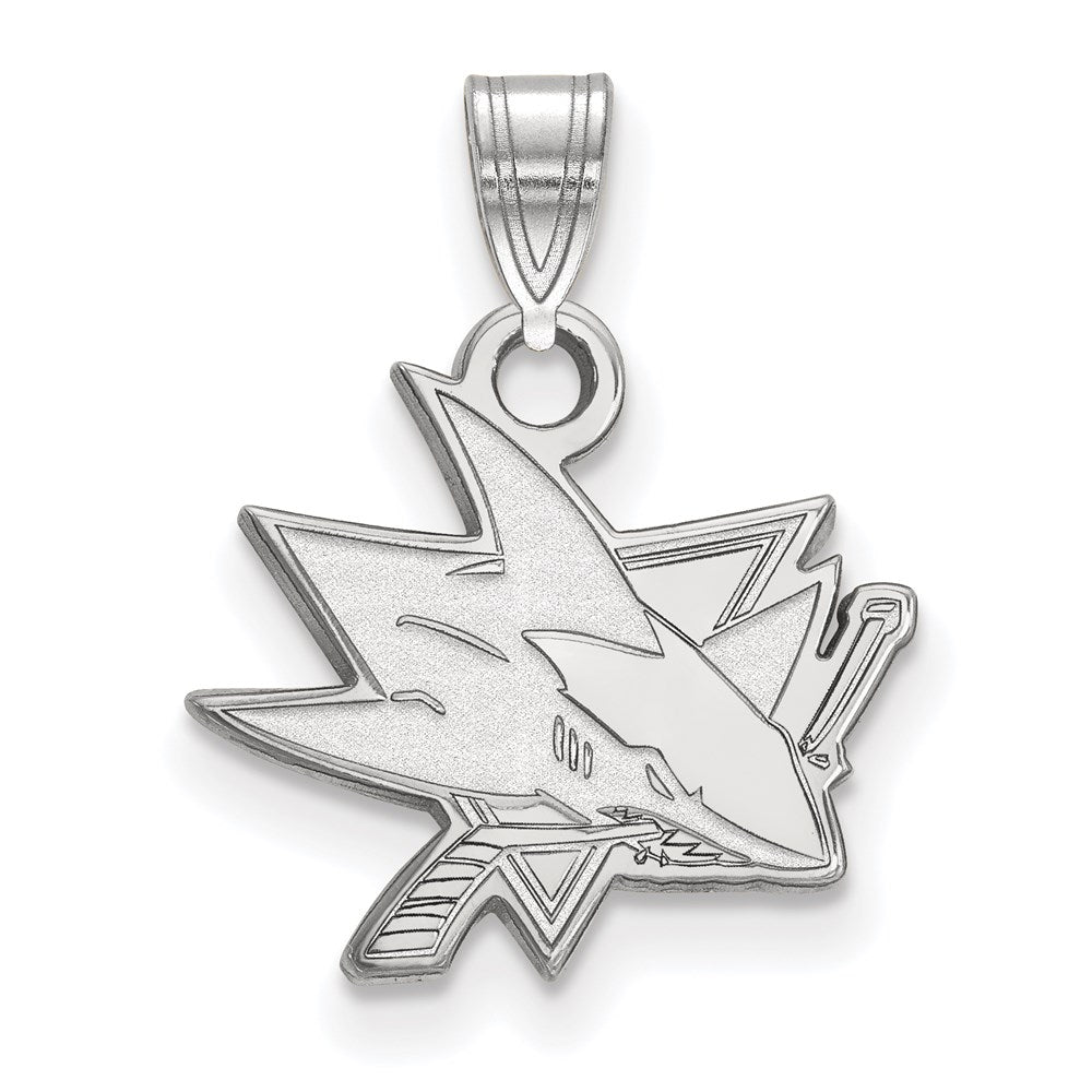 10K Weißgold Nhl Logoart San Jose Sharks Klein Anhänger