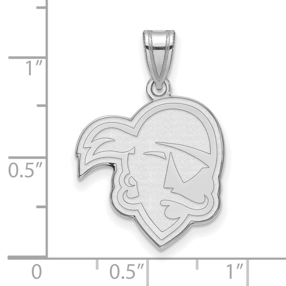 14K Weißgold Logoart Seton Hall University Pirat Groß Anhänger