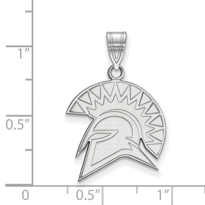 Sterlingsilber Rhodiniert Logoart San Jose State University Spartan Groß Anhänger