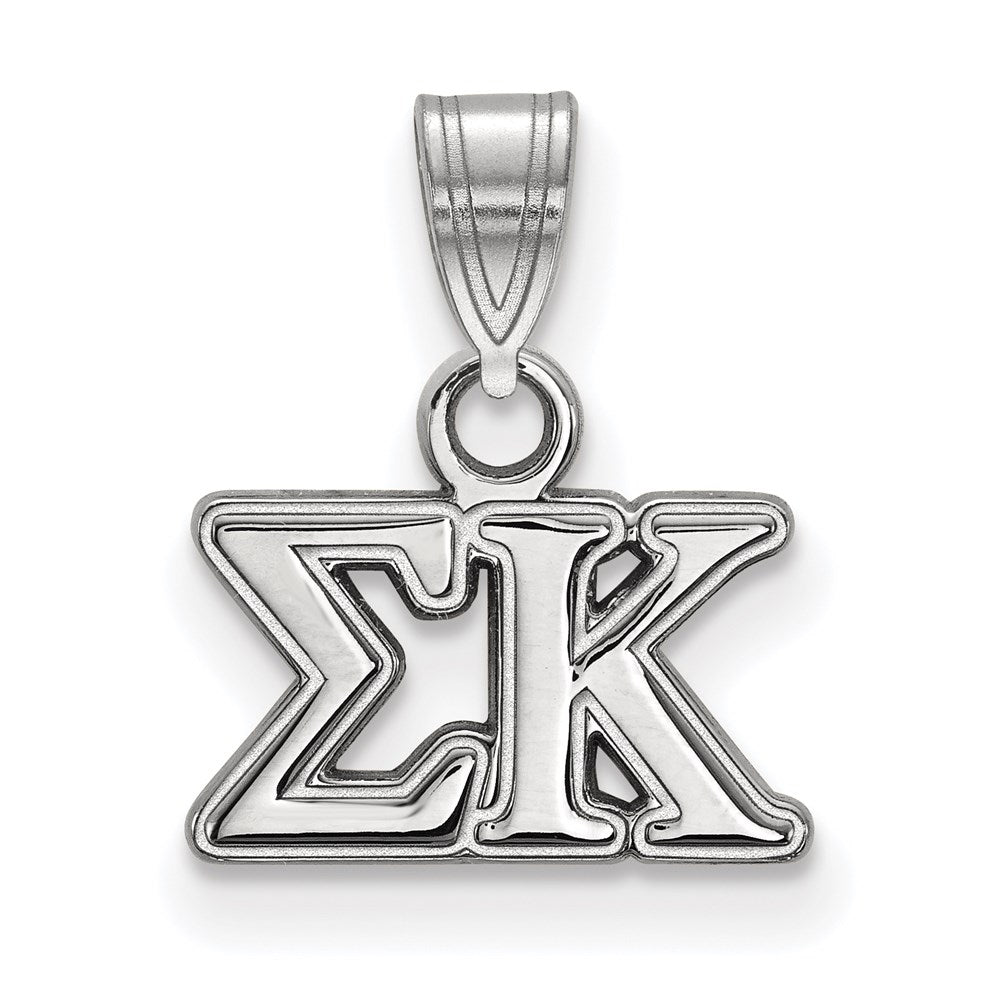 Sterlingsilber Rhodiniert Logoart Sigma Kappa Sorority Greek Buchstaben Klein Anhänger