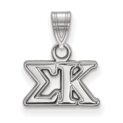 Sterlingsilber Rhodiniert Logoart Sigma Kappa Sorority Greek Buchstaben Klein Anhänger