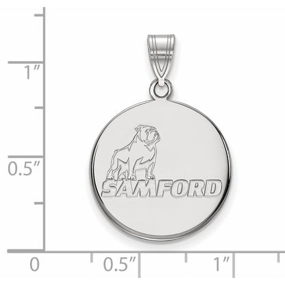 Sterlingsilber Rhodiniert Logoart Samford University Groß Plättchen Anhänger