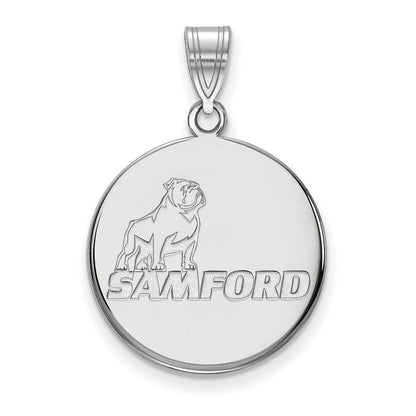 Sterlingsilber Rhodiniert Logoart Samford University Groß Plättchen Anhänger