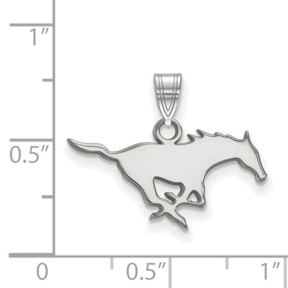 10K Weißgold Logoart Southern Methodist University Mustang Klein Anhänger