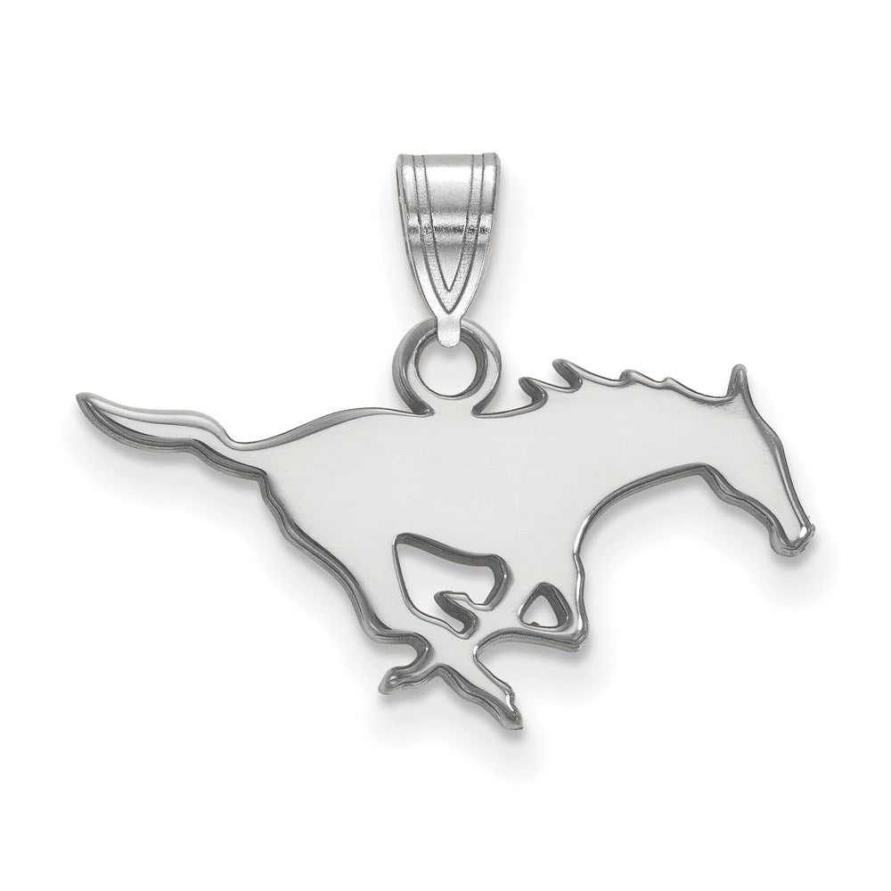 14K Weißgold Logoart Southern Methodist University Mustang Klein Anhänger