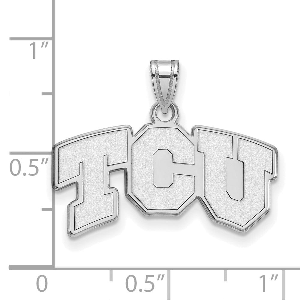 Sterlingsilber Rhodiniert Logoart Texas Christlich University T C U Klein Anhänger