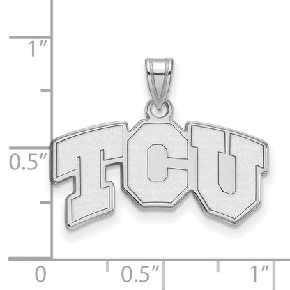 Sterlingsilber Rhodiniert Logoart Texas Christlich University T C U Klein Anhänger